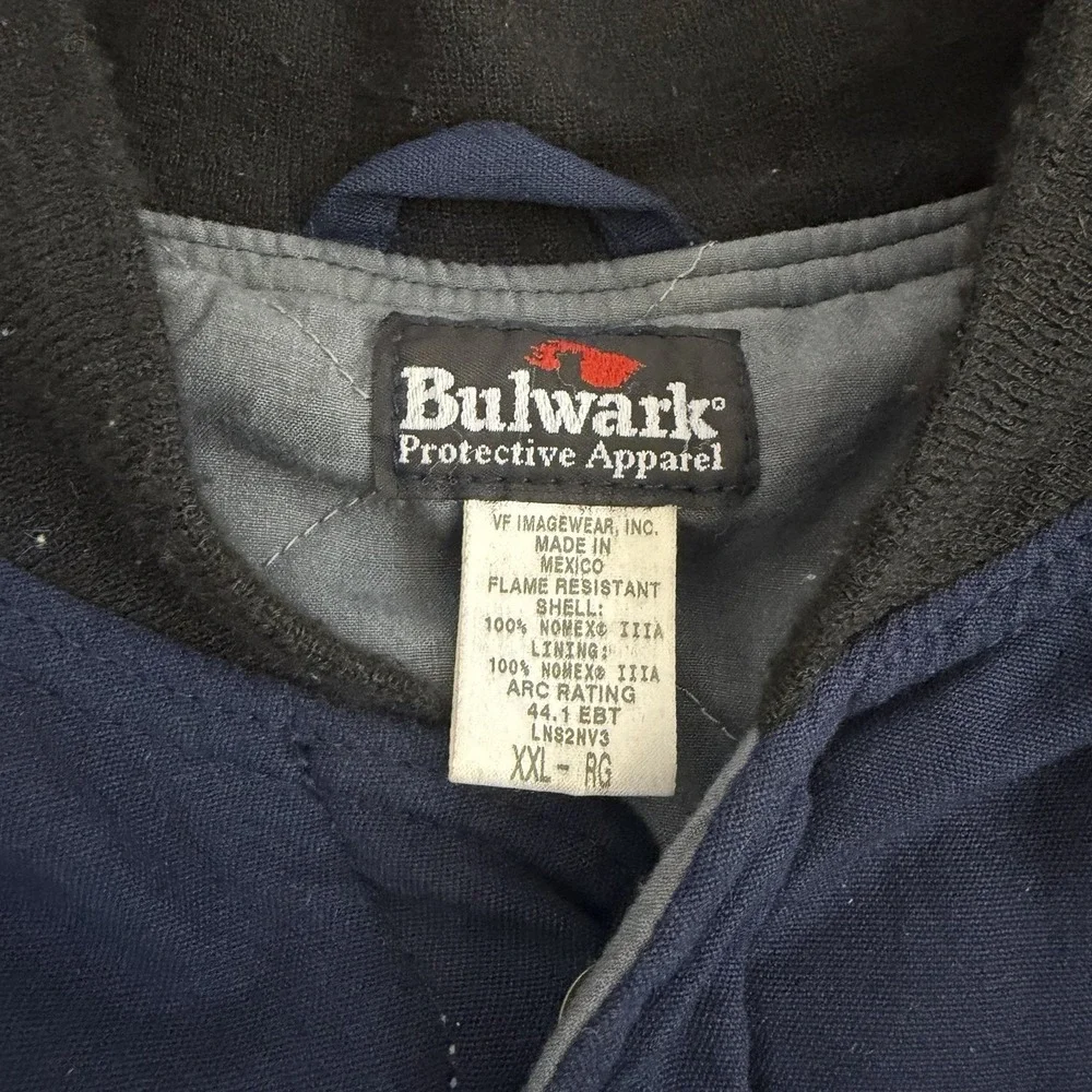Bulwark‎ FR Vest Mens XXL 2XL Blue Flame Resistant Insulated Nomex Workwear